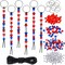 361-Piece Patriotic Bead Key Chain Craft Kit – 24 DIY USA Alphabet, Round, Star & Heart Beads in Red, White & Blue for Independence Day, Veterans Day, and Kids Craft Projects